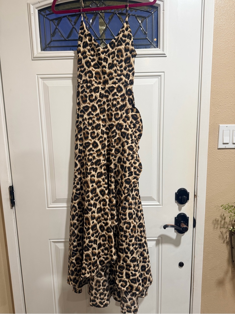 Leopard Print Slip Dress in Brown and Black